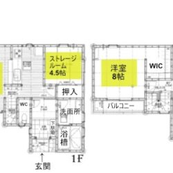 3LDK+納戸・ウォークインクローゼット付き・土地107.94㎡（32.65坪）建物96.05㎡（29.05坪）間取
