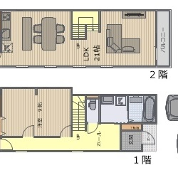 2LDK+納戸・土地112.54㎡（34.04坪）建物100.45㎡（30.38坪）間取