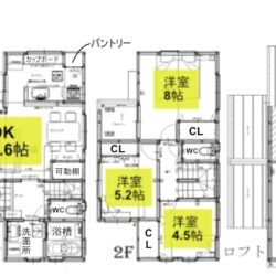 3LDK＋小屋裏収納＋ロフト・土地110.67㎡（33.47坪）建物83.63㎡（25.29坪）間取