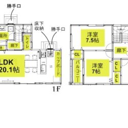 3LDK・土地227.31㎡（68.76坪）建物103.92㎡（31.43坪）間取