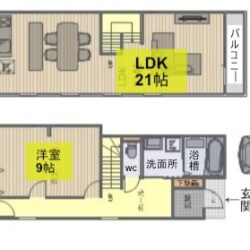 2LDK+納戸・土地112.54㎡（34.04坪）建物100.45㎡（30.38坪）間取