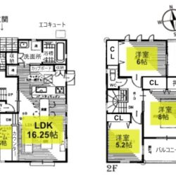 3LDK+ホビールーム・土地136.84㎡（41.39坪）建物101.85㎡（30.80坪）間取