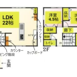 3LDK+納戸・シューズインクローゼット＋ウォークインクローゼット付き・土地198.29㎡（59.98坪）建物109.32㎡（33.06坪）間取